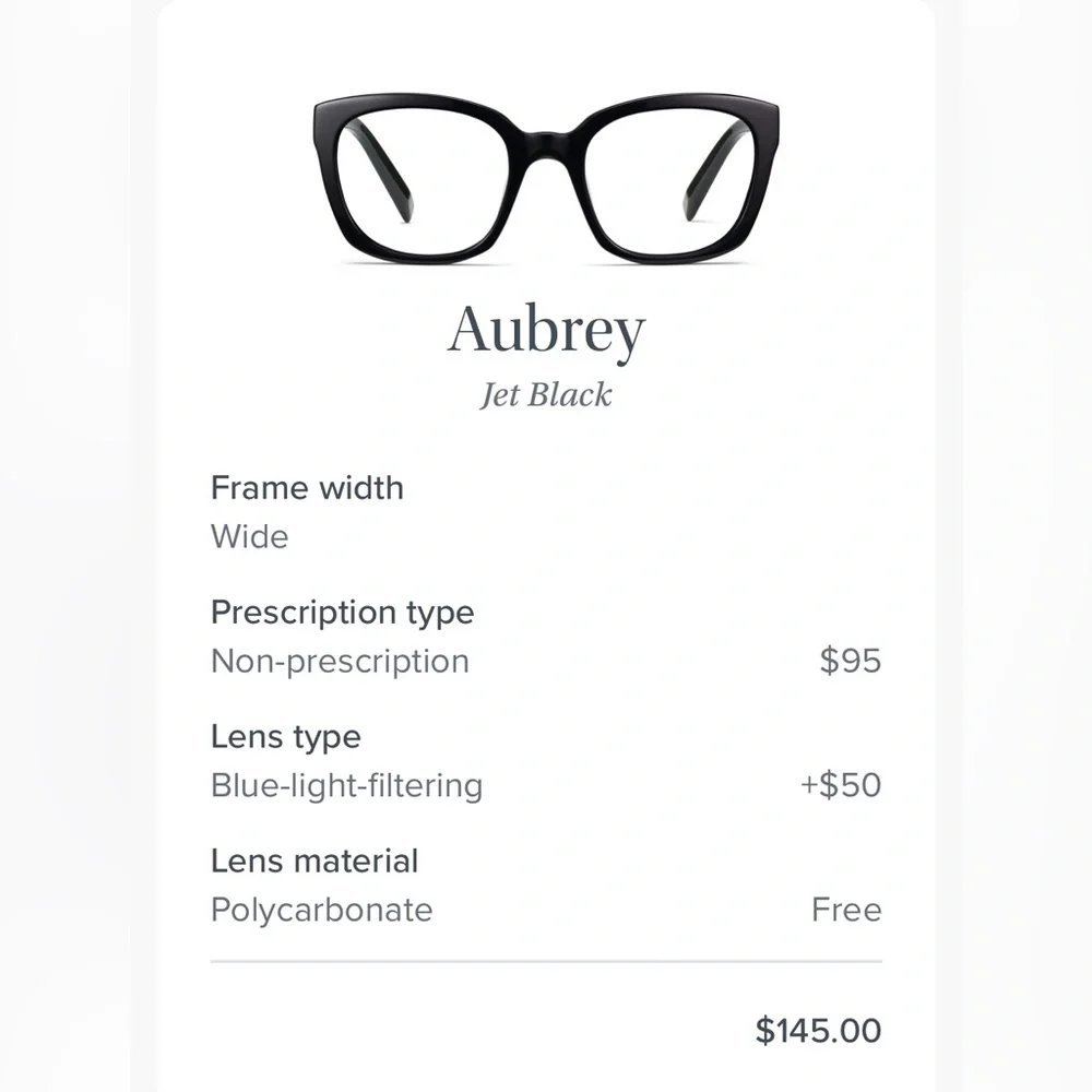 Warby Parker Aubrey Glasses with Blue Light Lenses - Picture 2 of 8